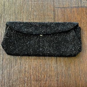 Vintage Black Beaded Handbag Clutch Purse